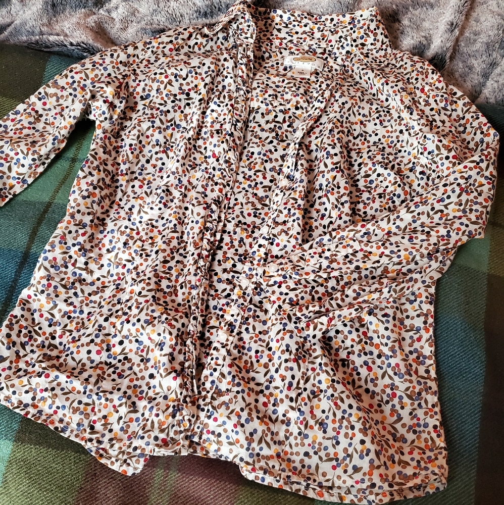 Talbots Multicolor Button Down Blouse